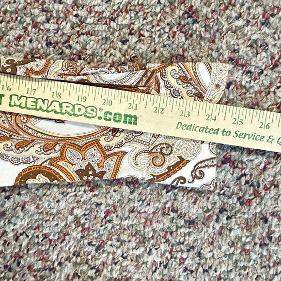 Andrew Carrington White Rust Tan Paisley LS Collared Button Front Shirt Size M - Picture 12 of 12